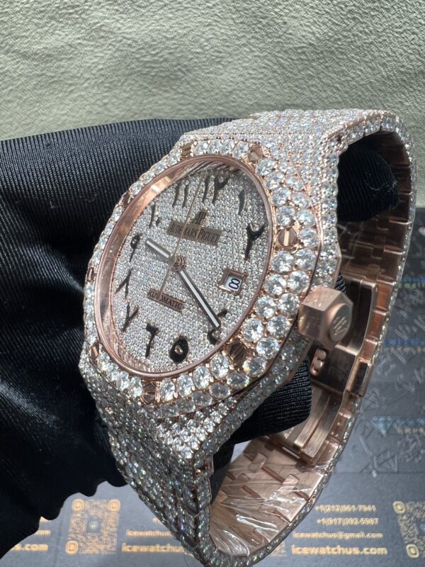 0048 Audemars Piguet 15400 Rose Gold Big Stone Bezel & Case Big Stone Band