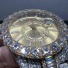 0001 Rolex SkyDweller 42mm 2Tone Yellow Gold & White Big Stone Bezel Baguette Band