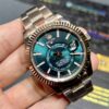 0087 Plain Rolex Sky-Dweller 42MM RG Green Dial Oyster Band