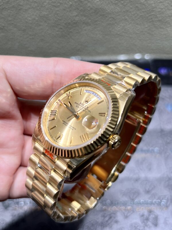 0083 Plain Rolex DayDate 40MM YG Dial Roma Marker President Band (Tungsten Heavy Version 170g)