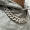 22mm 23in 925Silver Moissanite Cuban chain