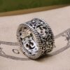 Gucci Double G Floral Wide Band Ring