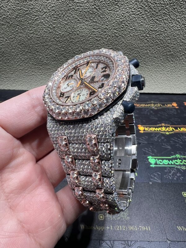 0008 Audemars Piguet Royal Oak Offshore 42mm 2tone Rose Gold & White Big Stone Raised Band
