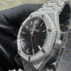 0023 Audemars Piguet Royal Oak 15500 41mm White Plain Black Dial All Small Stones Setting