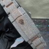 0019 Rolex Datejust 41mm 2tone Rose Gold & White Roman Dial 1 Row Big Stone Bezel Oyster Band