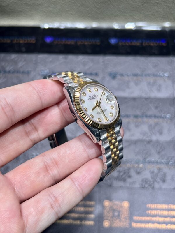 0086 Plain Rolex DateJust 31MM Ladies 904L YG WF MOP Dial Jubilee Band