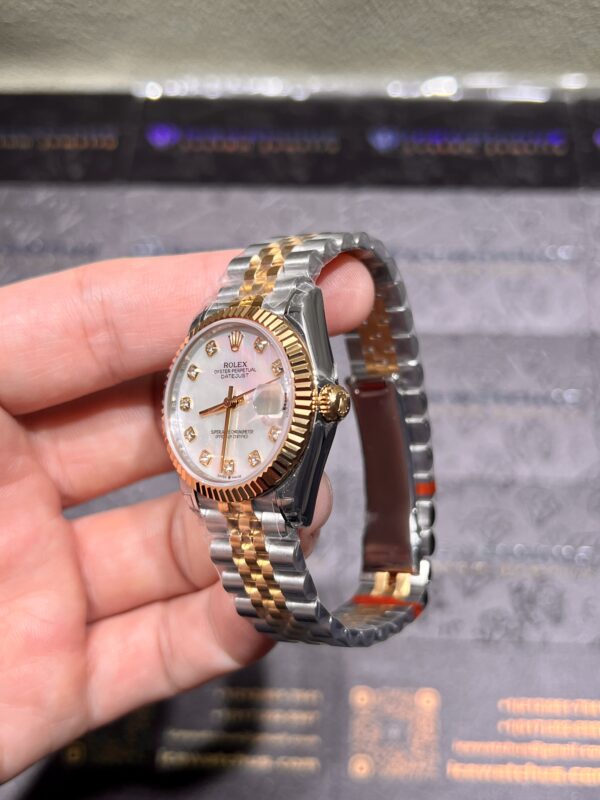0086 Plain Rolex DateJust 31MM Ladies 904L YG WF MOP Dial Jubilee Band