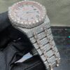 0029 Audemars Piguet Royal Oak 15400 41mm 2tone Rose Gold & White Arabic Dial Big Stone Bezel & Case & Raised Band