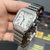 0098 Cartier Santos 40mm White Roman White Plain Dial BVF Small stones bezel Quick Release Band