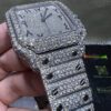 0015 Cartier Santos 40mm White Arabic Dial Big Stone Bezel & Case 3 Rows Band