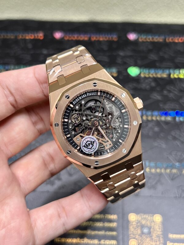 0088-2 Plain AP Royal Oak 15407 RG 41mm Skeleton Dial RG Band 638
