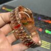 0095 Rolex Daydate 40mm Rose Gold Roman Dial One Row Big Stone Bezel President Band