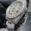0019 Rolex Datejust 41mm 2tone Rose Gold & White Roman Dial 1 Row Big Stone Bezel Oyster Band