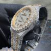 0027Audemars Piguet Royal Oak 15400 41mm 2tone Yellow Gold & White Arabic Dial Big Stone Bezel & Case & Raised Band