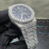 e327447aff4041a28e62e4da1a5ec007 0032 Audemars Piguet Royal Oak 15400 41mm White Plain Black Dial All Big Stones Setting Raised Band