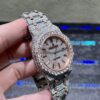 0079 Audemars Piguet Royal Oak 15400 41mm 2tone Rose Gold & White Big Stone Bezel & Case Big Stone Raised Band