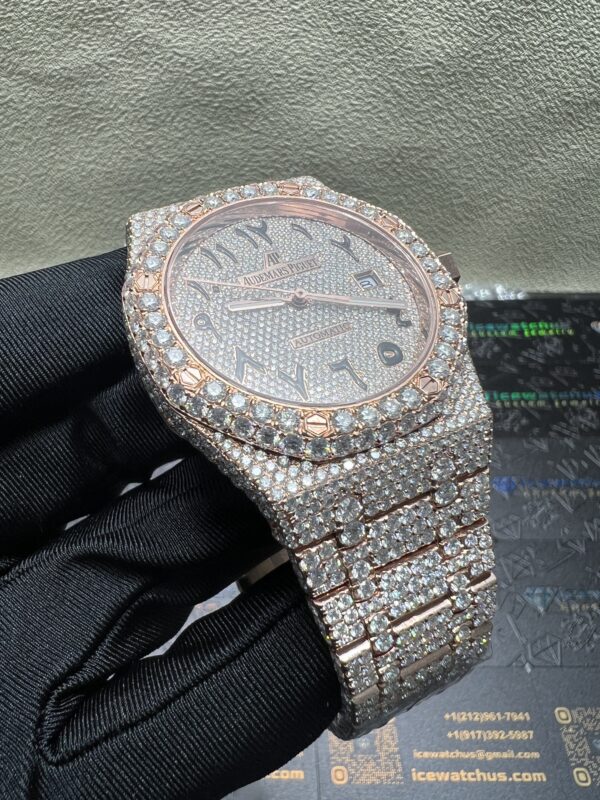 0048 Audemars Piguet 15400 Rose Gold Big Stone Bezel & Case Big Stone Band
