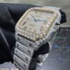 0035 Cartier Santos 40mm 2tone Yellow Gold & White Roman Dial Big Stone Bezel & Case Big Stone Quick Release Band