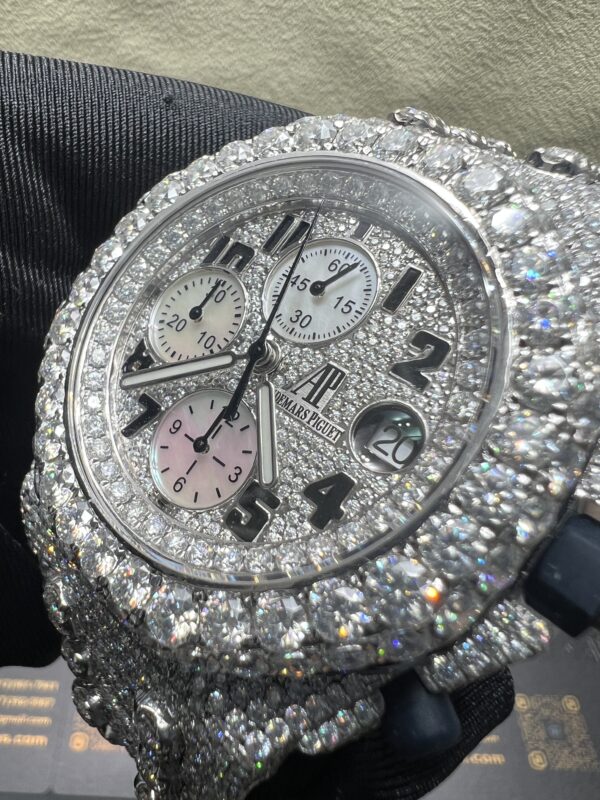 0030 Audemars Piguet Royal Oak Offshore 42mm White All Big Stones Setting Raised Band