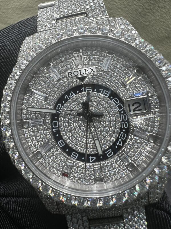 0041 Rolex SkyDweller 42mm White 2 Rows Stone Bezel