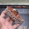 0065 Rolex Daydate 40mm Rose Gold Plain Olive Green Dial 2 Rows Stone Bezel President Band