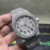 0004 Audemars Piguet Royal Oak 15400 41mm White Arabic Dial Big Stone Bezel And Case Big Stone Band