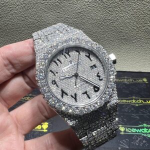 0040 Audemars Piguet Royal Oak 15400 41mm Rose Gold Baguette Dial Small Stone Bezel