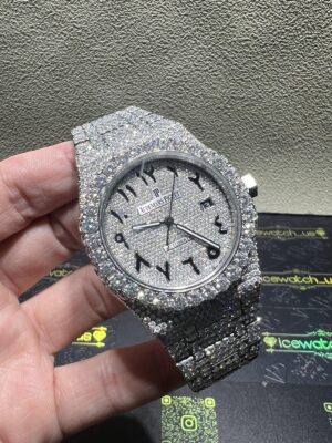 0040 Audemars Piguet Royal Oak 15400 41mm Rose Gold Baguette Dial Small Stone Bezel