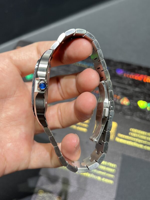 0098 Cartier Santos 40mm White Roman White Plain Dial BVF Small stones bezel Quick Release Band