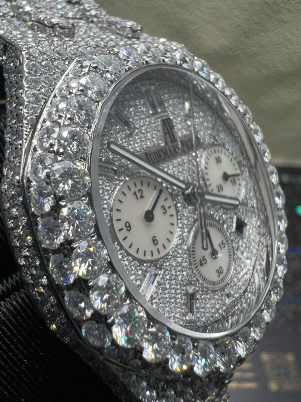 0024 Audemars Piguet Royal Oak 15500 39mm 2tone Rose Gold & White Small Stone Bezel Big Stone Band