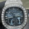 0044 Patek Philippe Nautilus 5712 40mm White Plain Dial Baguette Bezel & Baguette Band