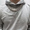 22mm 23in 925Silver Moissanite Cuban chain