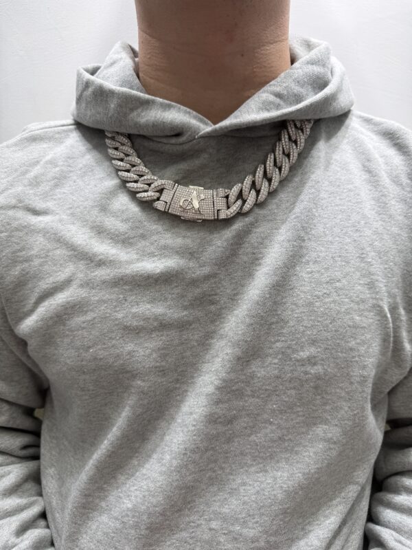 22mm 23in 925Silver Moissanite Cuban chain