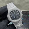 3c35dd8db0679201454654f24e966467 0021 Patek Philippe Nautilus 5712 40mm White Plain Dial Big Stone Bezel & Case Big Stone Band