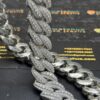 22mm 23in 925Silver Moissanite Cuban chain