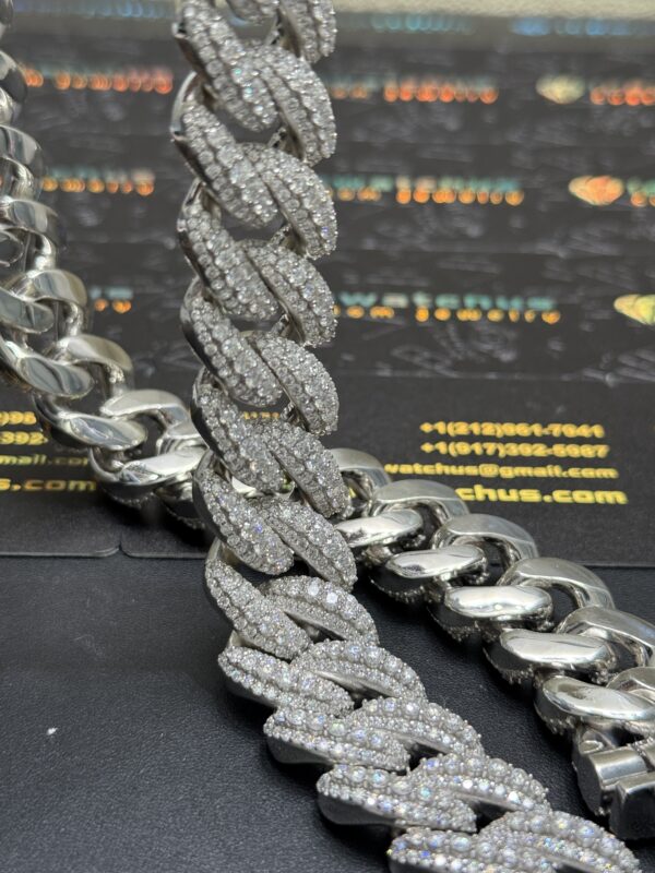 22mm 23in 925Silver Moissanite Cuban chain