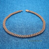 0059 925 Slive Moissanite Cuban Chains rose gold 12mm 22in