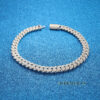 0058 925 Slive Moissanite Cuban Chains white 18mm 21in