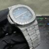 0044 Patek Philippe Nautilus 5712 40mm White Plain Dial Baguette Bezel & Baguette Band
