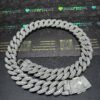 22mm 23in 925Silver Moissanite Cuban chain