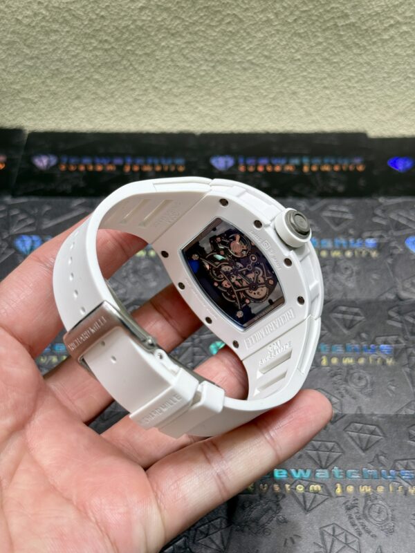 0128 RM055 43mm White ceramic case thinkness 13.5mm Skeleton Dial Super Clone