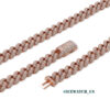 0059 925 Slive Moissanite Cuban Chains rose gold 12mm 22in
