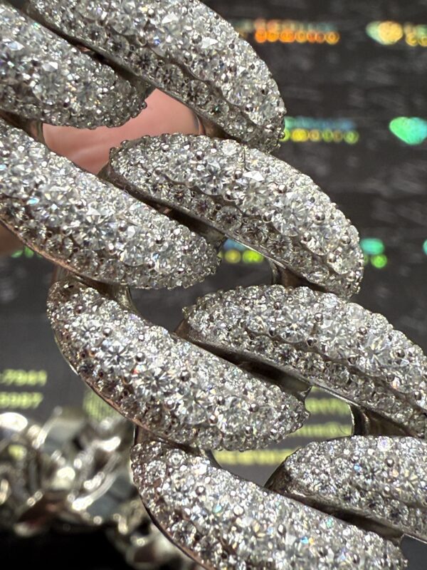 22mm 23in 925Silver Moissanite Cuban chain