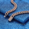 0059 925 Slive Moissanite Cuban Chains rose gold 12mm 22in