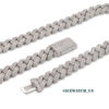 0060 925 Slive Moissanite Cuban Chains white 14mm 18in