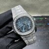 0044 Patek Philippe Nautilus 5712 40mm White Plain Dial Baguette Bezel & Baguette Band