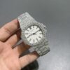 bb5f79a2220b3fba22588c53f36056f7 0069 Patek Nautilus 5711 40mm Plain White Dial 2 Rows Stone Bezel Small Stone Case & Band