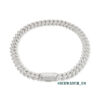 0058 925 Slive Moissanite Cuban Chains white 18mm 21in