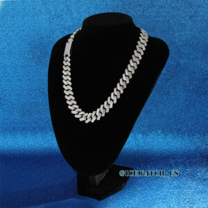 0056 925 Slive Moissanite Cuban Chains white 16mm 20in