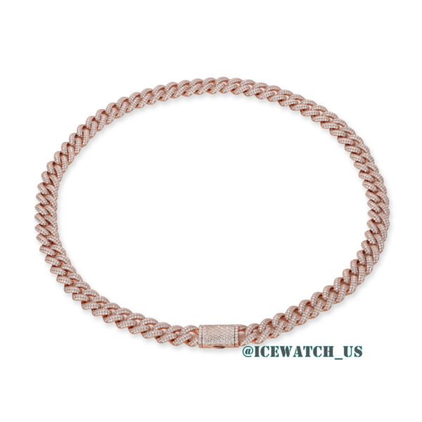 0059 925 Slive Moissanite Cuban Chains rose gold 12mm 22in